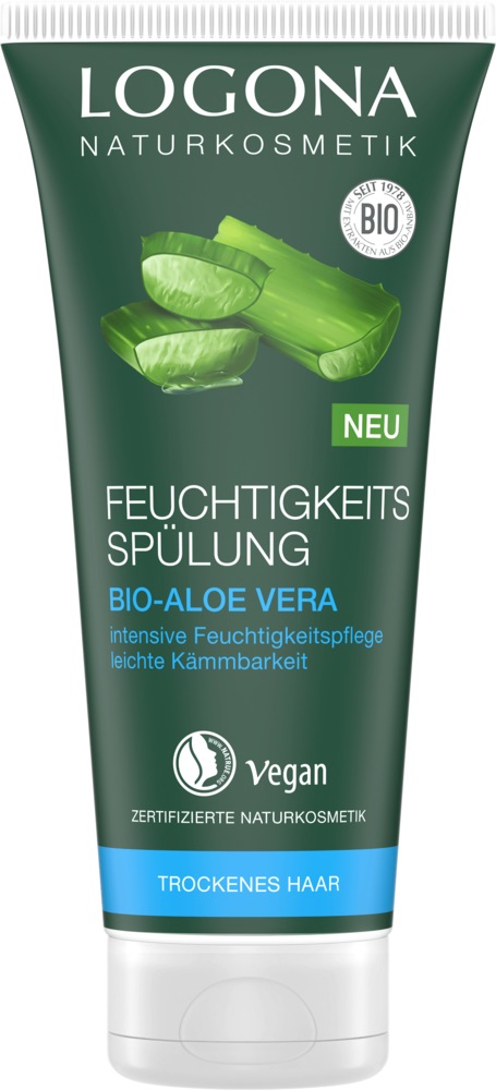 Logona Balsamo Idratante all'Aloe Vera - 200 ml, per Capelli Secchi, Vegano e Senza Silicone