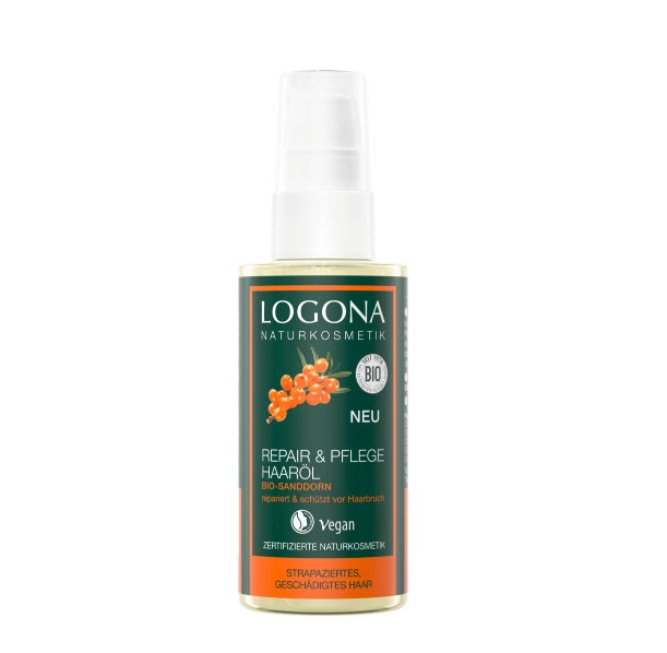 Logona Olio per Capelli all'Olivello Spinoso Bio - 75 ml, Riparazione e Nutrimento per Capelli Secchi e Danneggiati