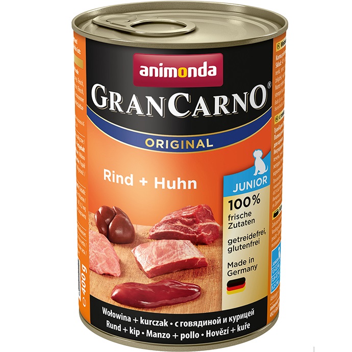 animonda GranCarno Original Junior Cibo Umido per Cani - Manzo & Pollo 400 g