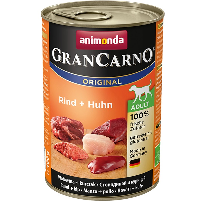 Animonda GranCarno Original Cibo Umido per Cani Adulto - Manzo e Pollo 400 g