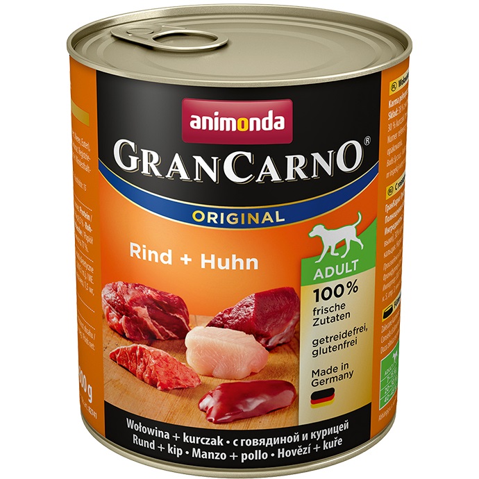 Animonda GranCarno Original Alimento Umido per Cani Adulti con Manzo e Pollo - 800 g