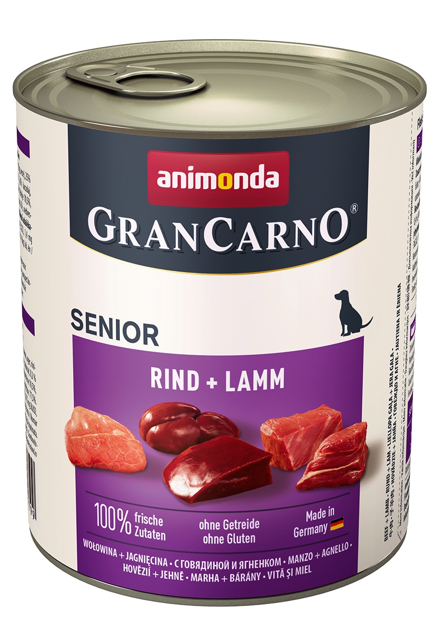 animonda GranCarno Original Senior Manzo & Agnello 800 g - Alimento Umido per Cani Anziani