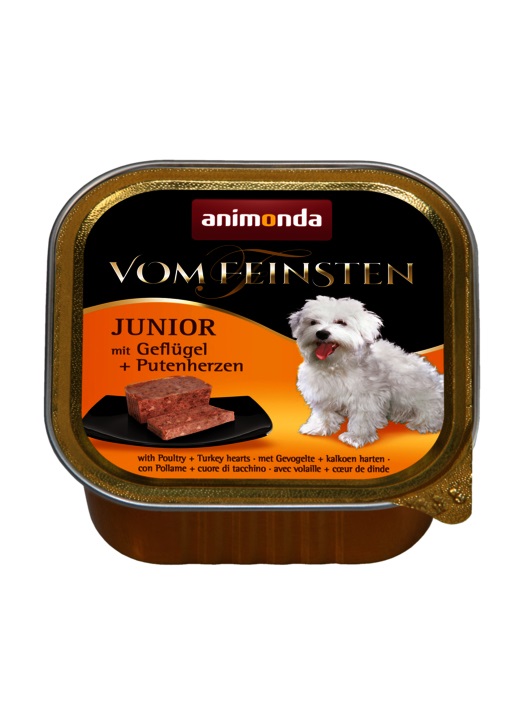 Animonda Vom Feinsten Junior 150 g - Alimento per cuccioli con Pollame e Cuori di Tacchino