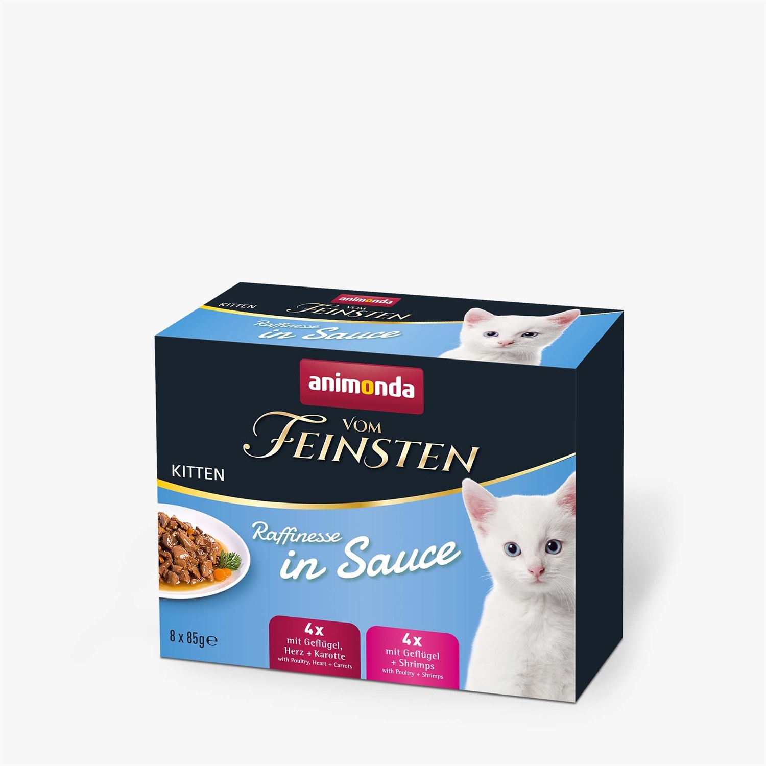animonda Vom Feinsten Kitten - Cibo umido in salsa per gattini, pacco misto 8 x 85 g con due varianti deliziose