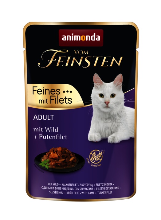animonda Vom Feinsten Adult Cibo Umido per Gatti 85 g - Selvaggina e Filetto di Tacchino