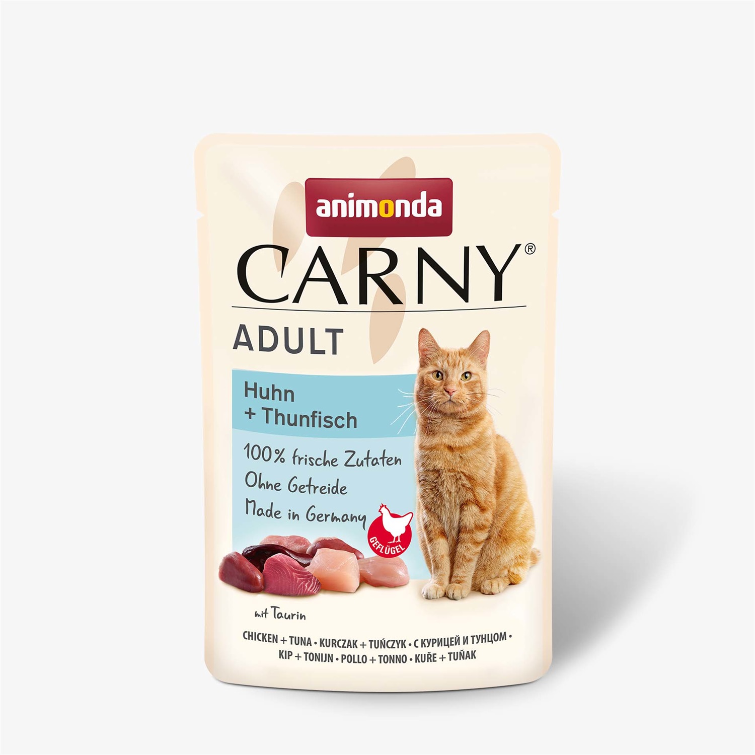 Animonda Carny Adult Cibo Umido per Gatti - Pollo & Tonno, Buste da 85 g (12 o 24 pezzi)