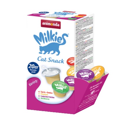 Animonda Milkies Snack per Gatti - Pacco Misto 20 x 15 g con Varianti Power, Happy, Passion, Adventure