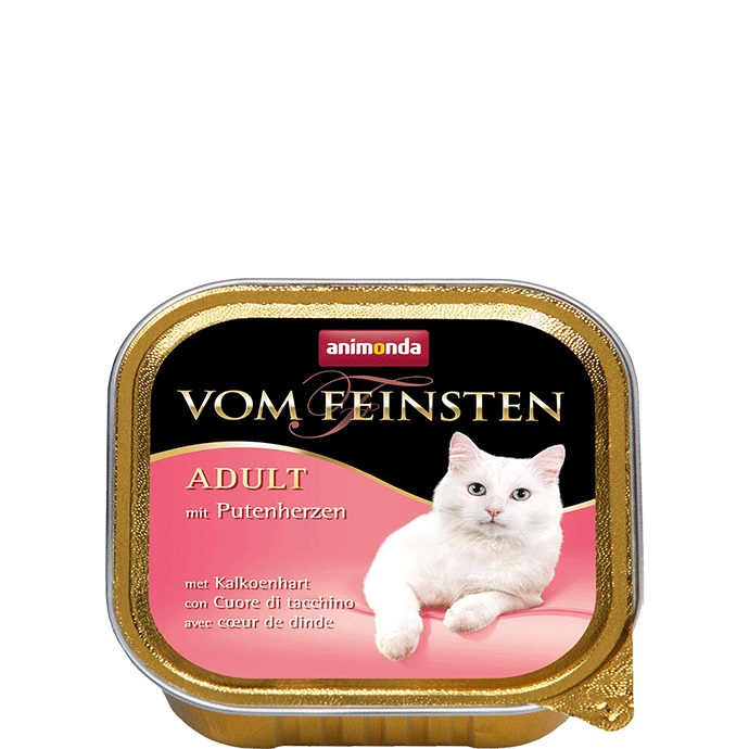 Animonda Vom Feinsten Adult Cuore di Tacchino - Alimento Umido per Gatti, Vaschetta da 100 g