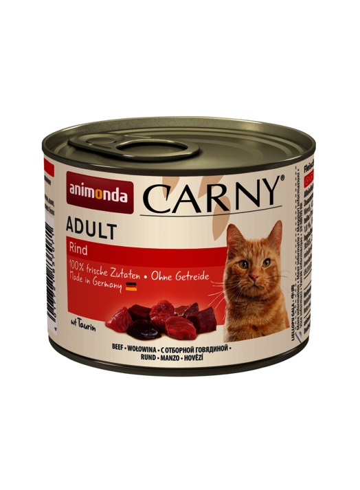 Animonda Carny Adult Cibo Umido per Gatti Manzo 200 g - 100% Manzo Fresco, Senza Conservanti