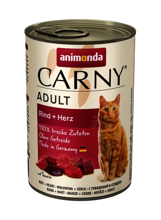 Animonda Carny Adult Cibo Umido per Gatti Manzo e Cuori 400 g - Senza Soia e Coloranti