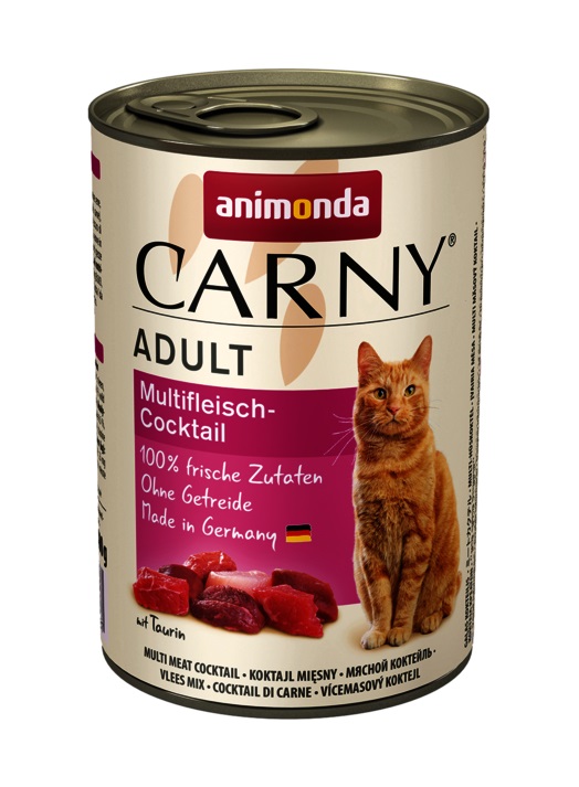 Animonda Carny Adult Cibo Umido per Gatti 400 g - Manzo, Pollo & Cuori d'Anatra