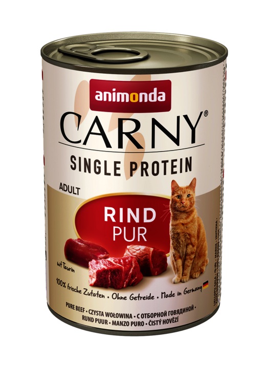 Animonda Carny Adult Cibo Umido per Gatti al Manzo - Lattina da 400 g - 100% Manzo Fresco e Ingredienti Naturali