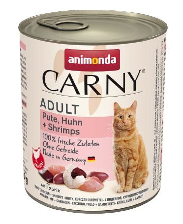 animonda Carny Adult Cibo Umido per Gatti - Tacchino, Pollo & Gamberetti - 800 g (6 x 800 g o 24 x 800 g)