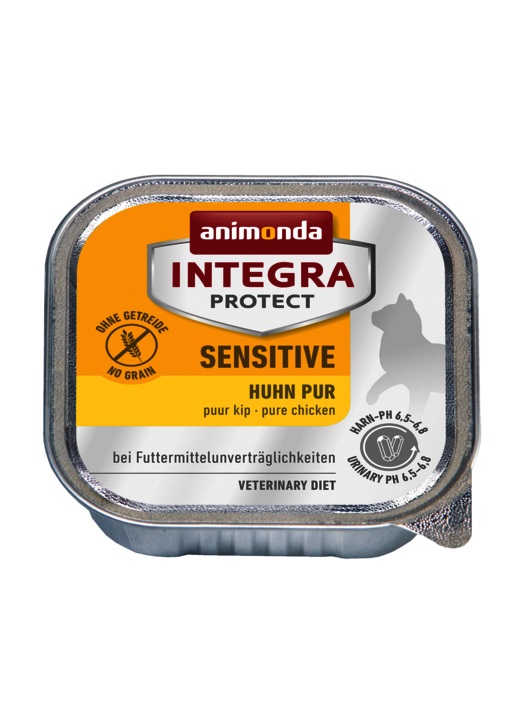 Animonda Integra Protect Sensitive Cibo Umido Dietetico per Gatti con Pollo Puro Gluten Free - Lattina da 100 g