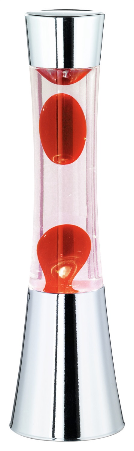 RL LIVE YOUR LIGHT Reality R50551110 Lava Lampada da Tavolo 1xGY6.35 35 W Alogena Cromo/Nero/Trasparente chiaro 41 cm con Interruttore su Cavo
