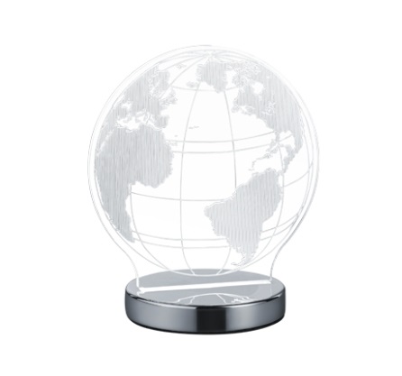 TRIO GLOBE lampada da tavolo Modulo LED SMD 7 W Cromo, Trasparente