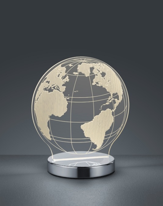 TRIO GLOBE lampada da tavolo Modulo LED SMD 7 W Cromo, Trasparente