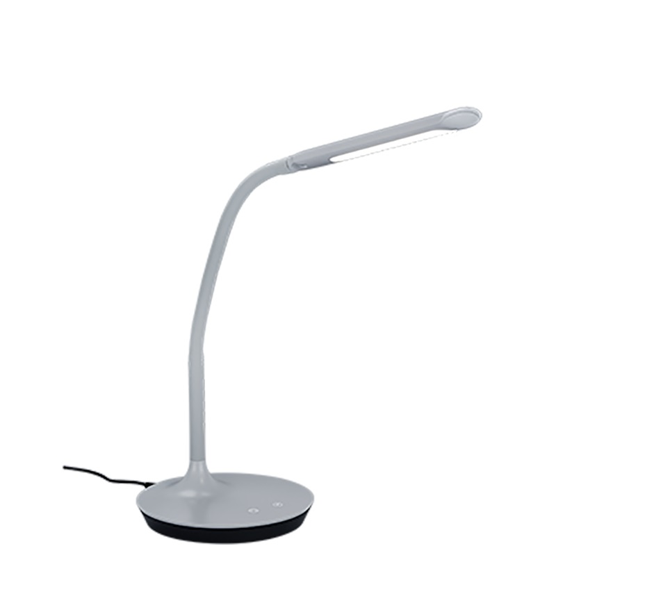 Trio Lighting Polo Lampada da Tavolo LED Flessibile Dimmerabile 5W 550lm Grigia H.41cm