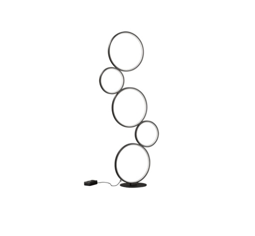 Trio Leuchten Rondo Lampada da Terra LED 36W Metallo Nero Opaco con Dimmer e 4700 Lumen