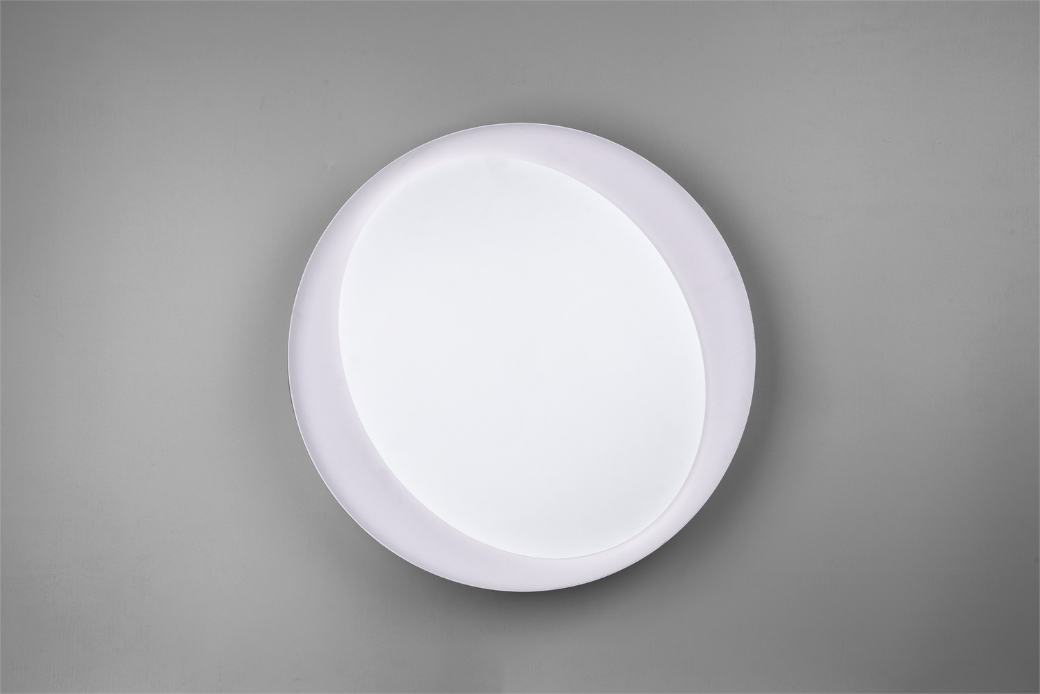 TRIO ZETA Lampada da Soffitto LED 24W con Telecomando, Diffusore Bianco e Bordo Grigio