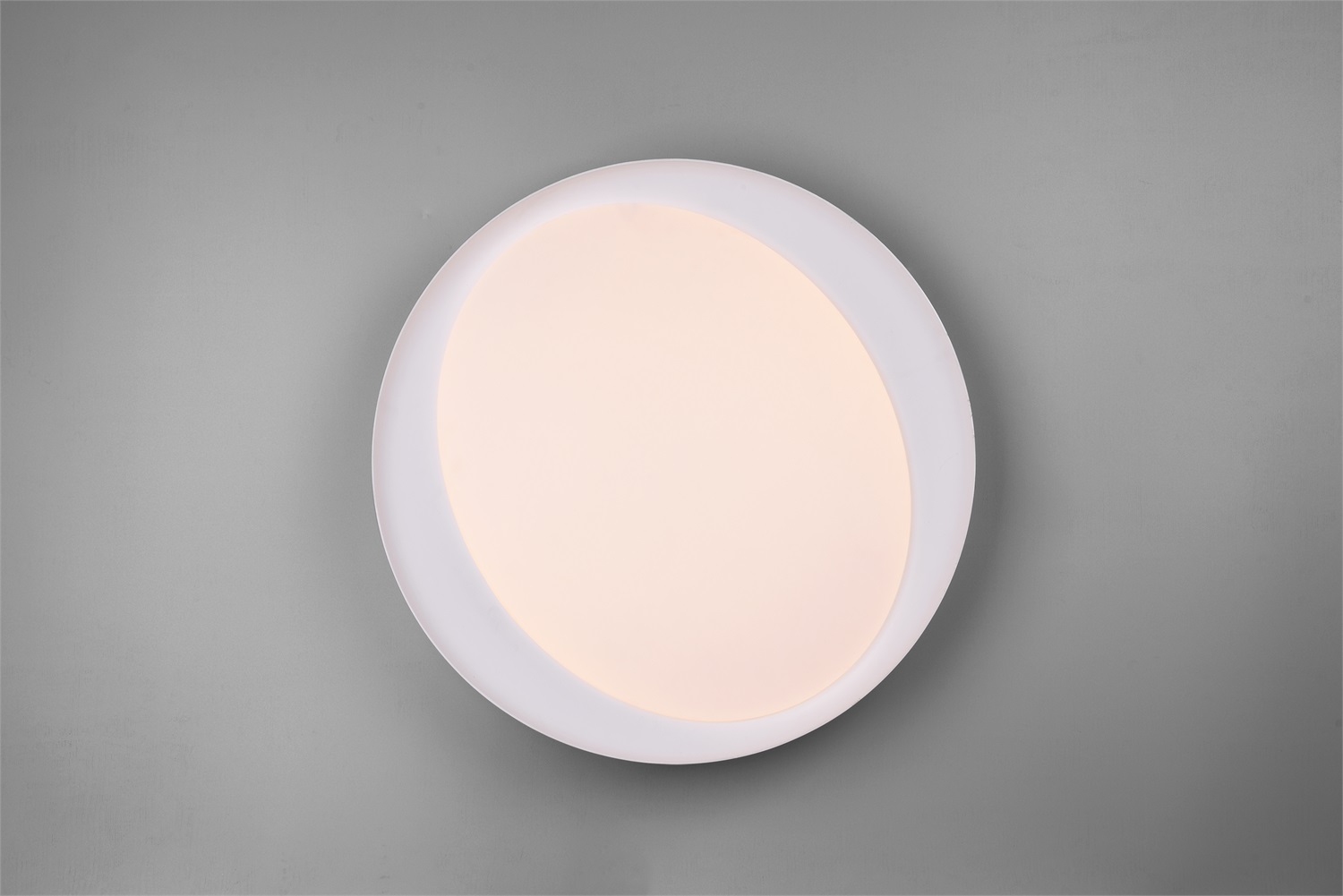 TRIO ZETA Lampada da Soffitto LED 24W con Telecomando, Diffusore Bianco e Bordo Grigio