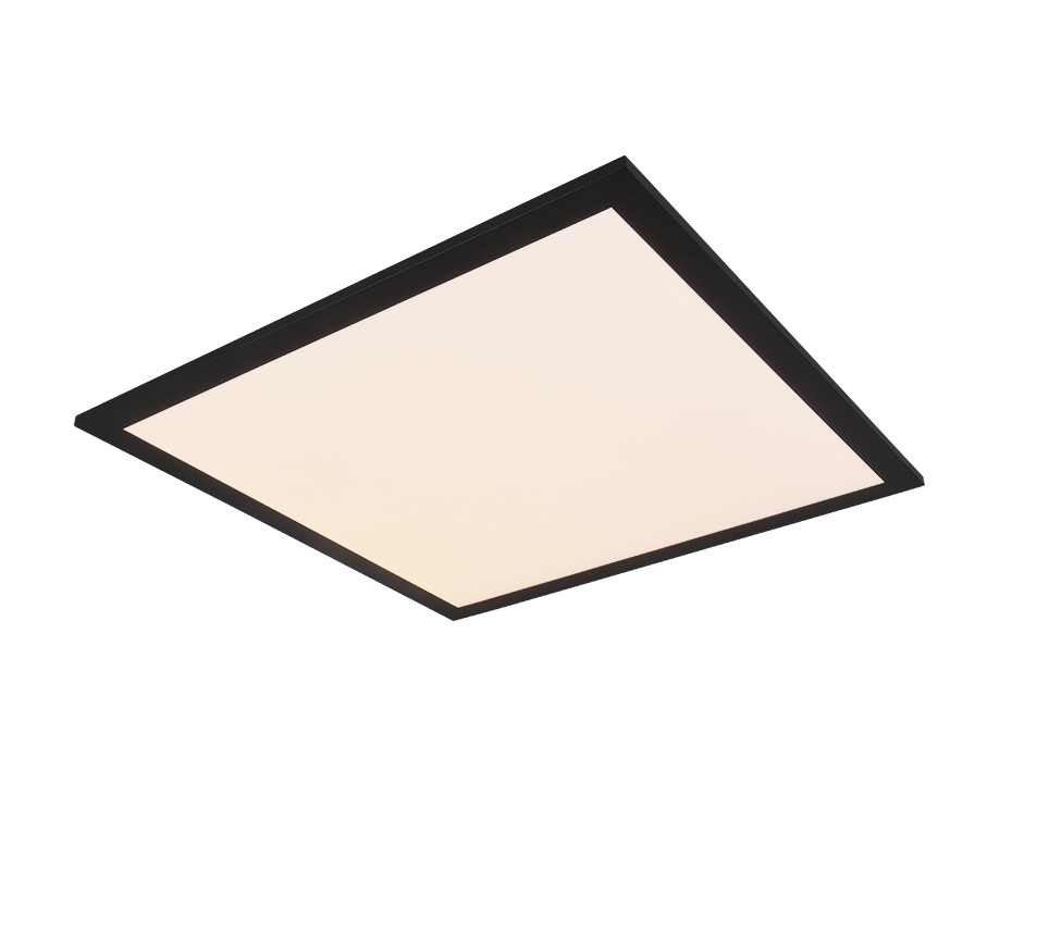 Trio Lighting ALPHA Plafoniera LED 18W 2300lm 3000K Quadrata in Metallo Nero 45x45cm