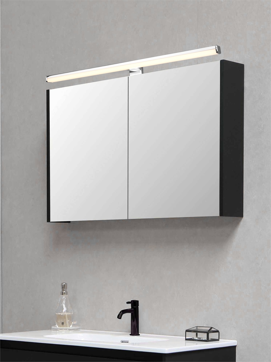 Trio Leuchten TRIO Lino Lampada da Parete LED 1x11W, 1350lm, 3000K, Plastica Cromo, 60cm, IP44