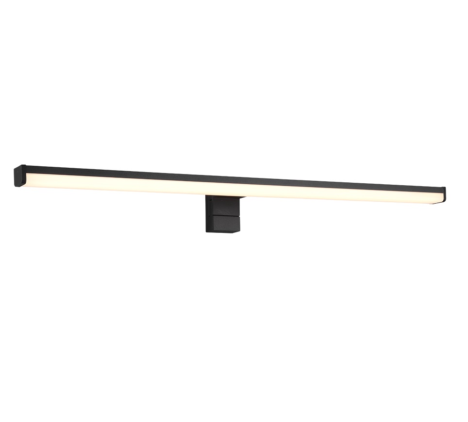Trio Leuchten Lino Lampada da Parete LED 60 cm in Plastica Nera Opaca, 11W, 1350 Lumen, Luce Bianca Calda, IP44