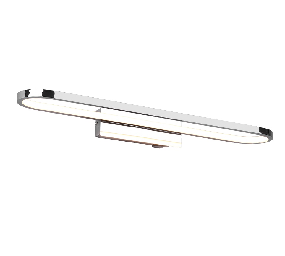 Trio Leuchten Gianni Applique da Bagno LED 22W 2700Lm 3000K Metallo Cromo con Interruttore IP44 - Larghezza 60cm