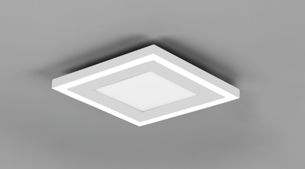 TRIO R67212031 Plafoniera LED 10W 4000K con Interruttori Separati - Design Quadrato in Plastica Bianca Opaca