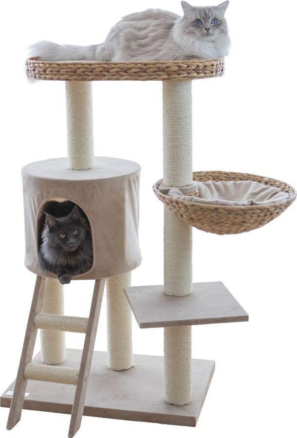 Kerbl Pet Tiragraffi Banana Leaf Waxy - Beige, 60x40x103 cm, Struttura Stabile e Superficie Imbottita