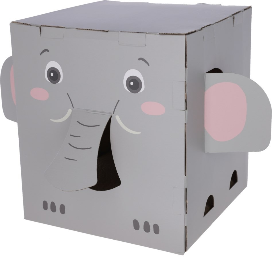 Kerbl Pet Tiragraffi Elefante per Gatti - 35 x 35 x 39 cm, Grigio, Facile Montaggio e Fissaggio Sicuro