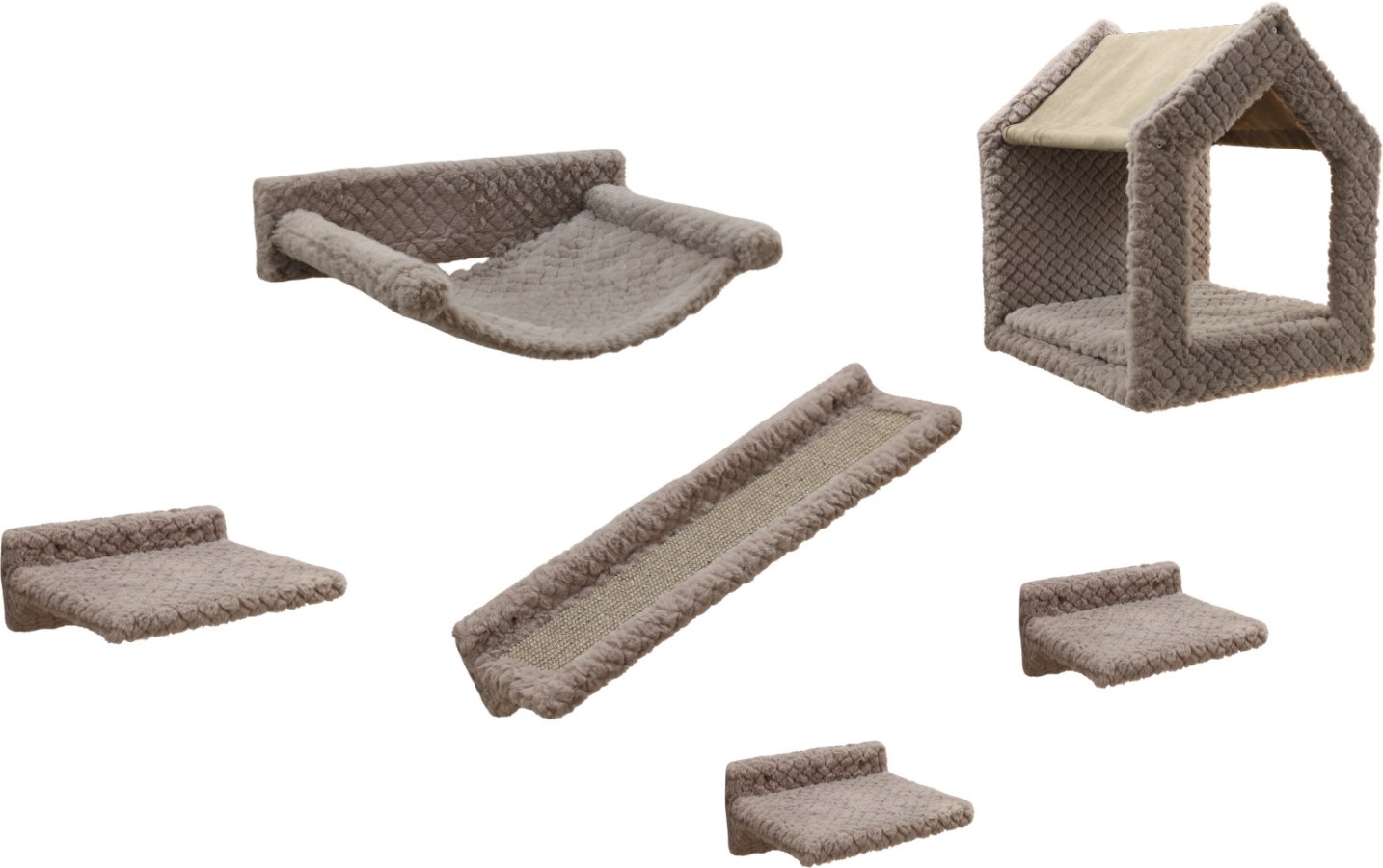 Kerbl Monte Baldo Parete di Arrampicata per Gatti - Set di 6 Pezzi, Spazio per Giocare, Arrampicarsi e Sonnecchiare