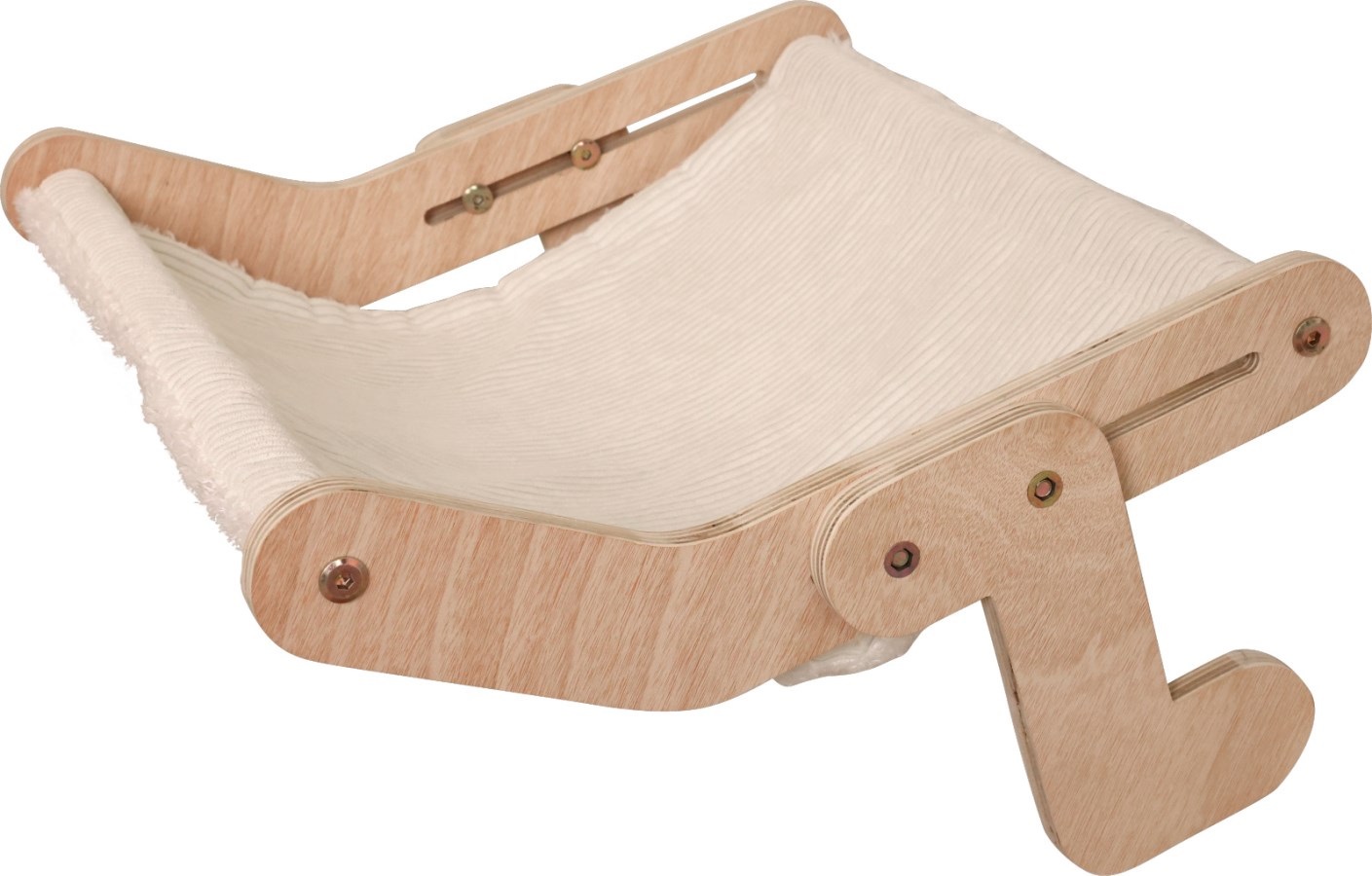KERBL PET Amaca per gatti Nap - 42,5x47cm, bianca, con superficie morbida e reversibile e intelaiatura in legno