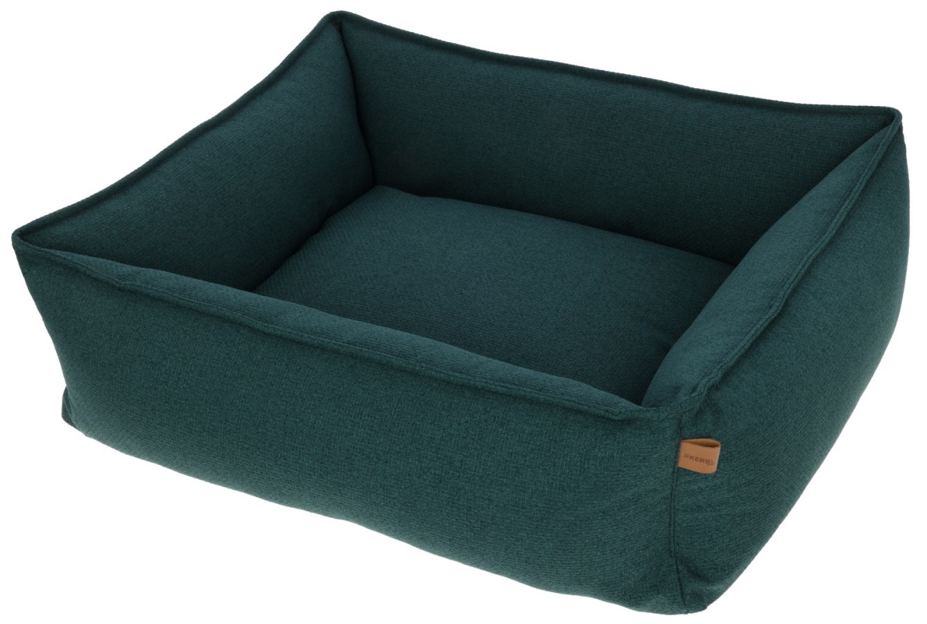 Kerbl Letto Accogliente Oliver per Cani - Tessuto Robusto, Rivestimento Lavabile, Antiscivolo, Design Moderno, Verde Inglese, 70 x 60 x 24 cm