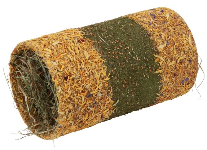 Kerbl Tunnel Snack per Roditori con Erbe - Ø 14,5 x L 25 cm, Snack e Rifugio Stimolante