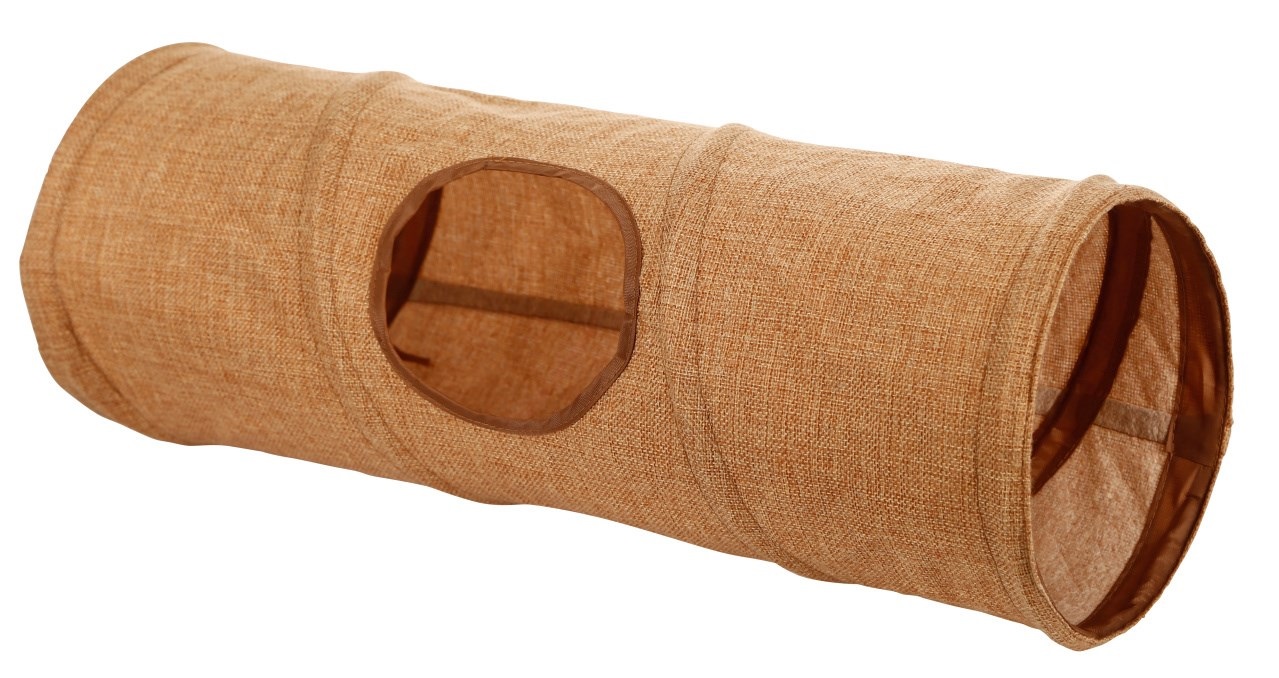 Kerbl Pet Tunnel da Rosicchiare in Lino - Ø 18 x L 50 cm, per Conigli, Porcellini d'India e Gatti di Piccola Taglia