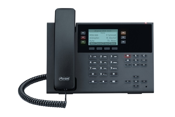 Auerswald COMfortel D-210 Telefono IP Nero 3 linee LCD VoIP Vivavoce con Collegamento Cuffie e Possibilità di Espansione