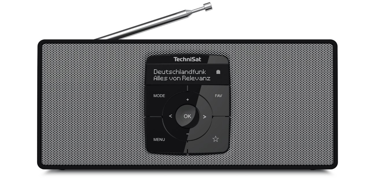 TechniSat DIGITRADIO 2 S - Radio Stereo DAB Portatile con Bluetooth, Display OLED, Jack per Cuffie, Batteria, Nero/Bianco