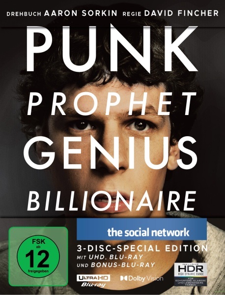 Sony Pictures Entertainment (PLAION PICT) The Social Network - Limited Steelbook (4K Ultra HD) con Blu-ray Bonus