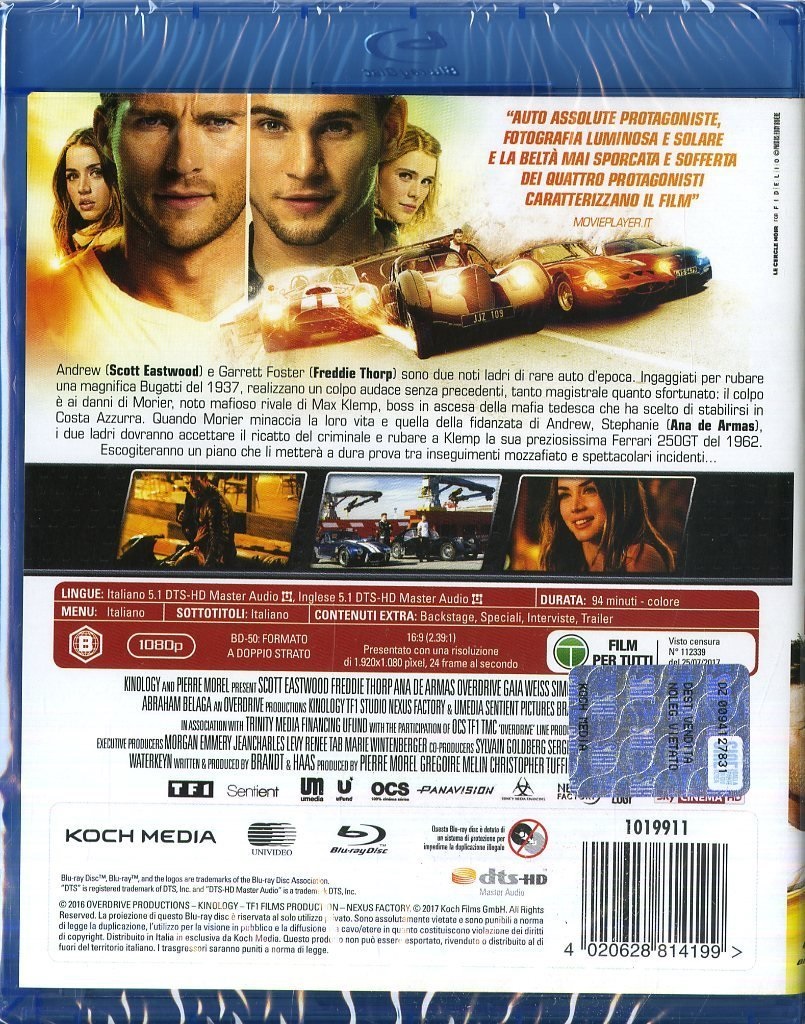Koch Media Overdrive (Blu-Ray) - Film di Antonio Negret con Scott Eastwood, Ana de Armas e Freddie Thorp