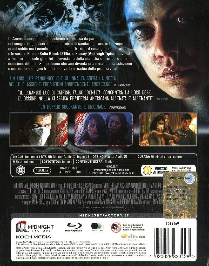 Plaion Pictures Viral - Blu-Ray (Limited Edition con Booklet) - Horror con Sofia Black-D'Elia, Analeigh Tipton e Travis Tope
