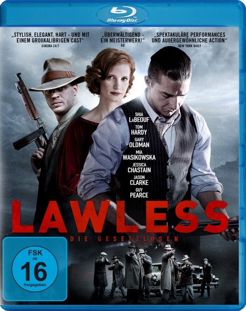 PLAION Lawless - Die Gesetzlosen (Blu-ray) con Shia LaBeouf, Tom Hardy, Guy Pearce e Jessica Chastain