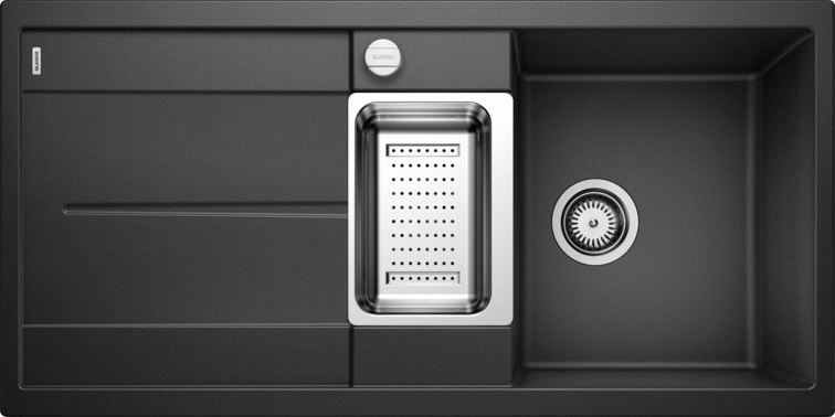 BLANCO METRA 6 S 513053 Lavello ad incasso Rettangolare in Granito Antracite con Vaschetta e Cestello in Acciaio Inox