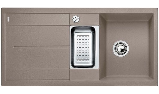 BLANCO Metra 6S Lavello da Incasso in Granito Tartufo 100x50 cm con Vasca Aggiuntiva