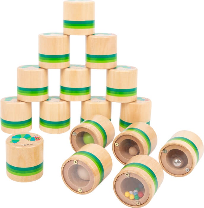 Small Foot 11433 Bruco Maisazio - Gioco sensoriale in legno, Memo uditivo e Memory d'ascolto, 16 pezzi, Multicolore