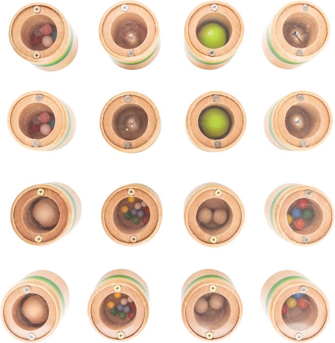 Small Foot 11433 Bruco Maisazio - Gioco sensoriale in legno, Memo uditivo e Memory d'ascolto, 16 pezzi, Multicolore