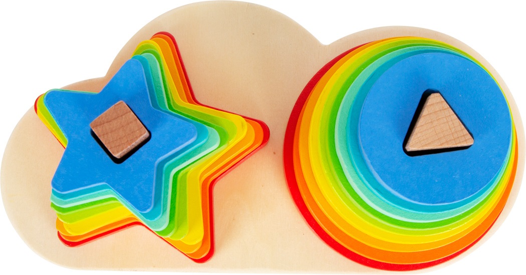 Small Foot Gioco dei Chiodini Arcobaleno - Gioco di Impilamento e Incastro per Bambini a Partire da 12 Mesi
