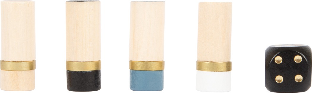 Small Foot 12223 Barricata e Dama cinese Gold Edition - Gioco di società in legno 2 in 1 per tutta la famiglia, dai 6 anni