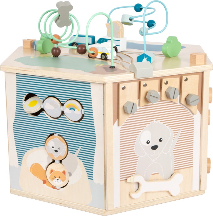 Small Foot Dado XXL Animali Domestici in Legno - Gioco di Motricità Grande, Multicolore, per Bambini da 1 Anno